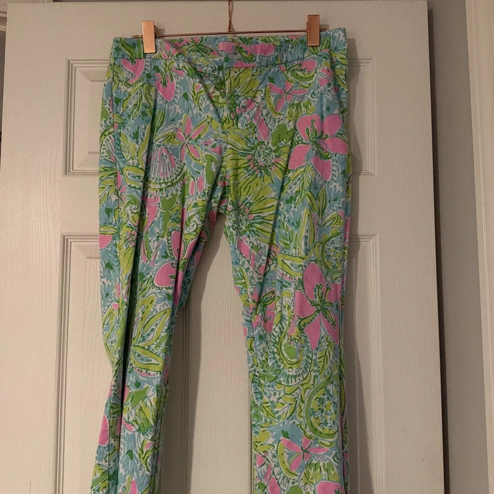 Lilly Pulitzer Kelly‎ Skinny Ankle Pants Coconut Jungle Size 12